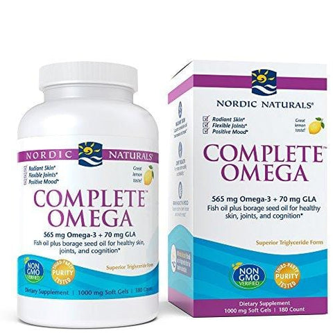 Nordic Naturals Complete Omega - Omegas 3-6-9 From Fish Oil and Borage Oil, Lemon Flavor, 180 Soft Gels