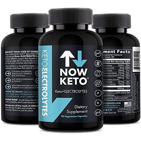 Keto Plus Electrolytes Replacement Tablets for Fast Hydration | Magnesium, Potassium, Sodium, Calcium, Vitamin D, Vitamin B | Keto Diet Friendly | 90 Vegetarian Capsules