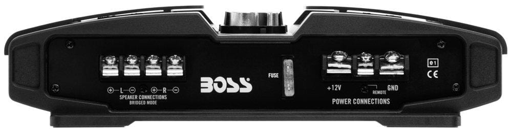 BOSS Audio PT1000 2 Channel Car Amplifier - 1000 Watts, Full Range, Class  A/B, 2-8 Ohm Stable, Mosfet Power Supply, Bridgeable
