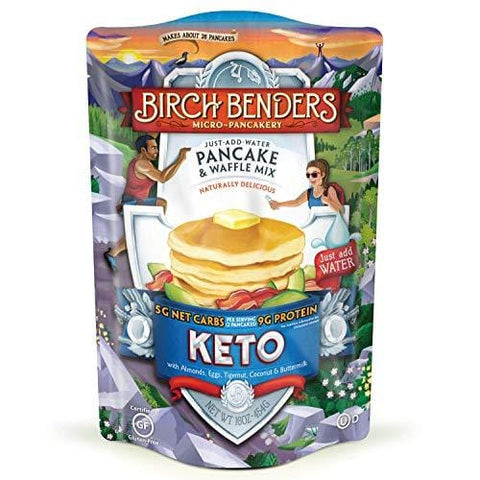 Keto Pancake & Waffle Mix by Birch Benders, Low-Carb, High Protein, Grain-free, Gluten-free, Low Glycemic, Keto-Friendly, Made with Almond, Coconut & Cassava Flour, 16 oz