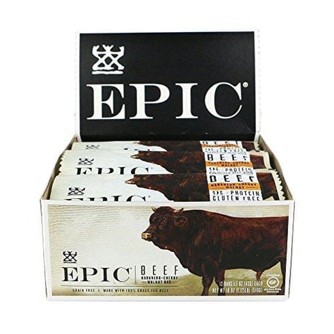 Epic All Natural Meat Bar, 100% Grass Fed, Beef, Habanero & Cherry, 1.5 ounce, 12 count