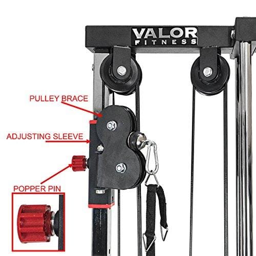 Valor Fitness BD-62 Wall Mount Cable Station with Adjustable Dual Pulley  System