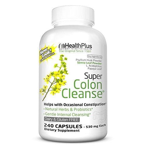 Health Plus Super Colon Cleanse: 10-Day Cleanse -Detox |  6 Cleanses, 240 Capsules