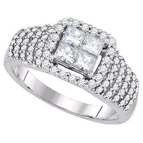 Dazzlingrock Collection 1.00 ctw-Dia Invisible Engagement Bridal Ring, White Gold, Size 7