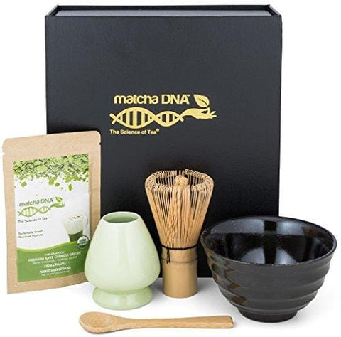 Matcha Tea Gift Set - Matcha Tea Ceremony Set by Matcha DNA (Black Matcha Gift Set)