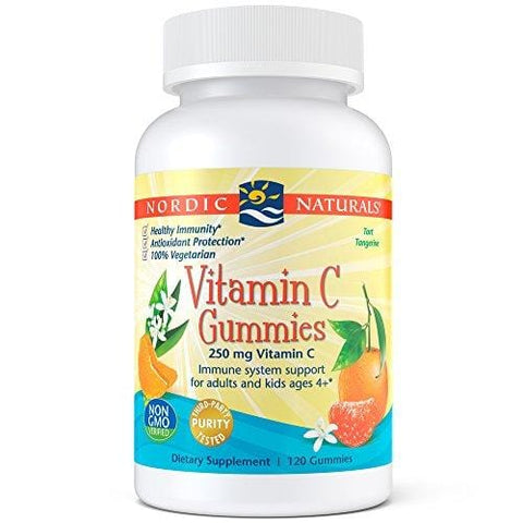 Nordic Naturals Vitamin C Gummies - Chewable Vitamin C Gummy Provides Immune System Support and Antioxidant Protection for Children and Adults*, Tangerine Flavor, 120 Count