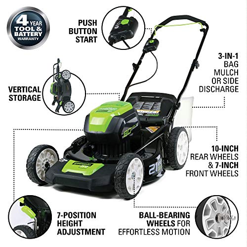  Greenworks 18-Inch Reel Lawn Mower with Grass Catcher