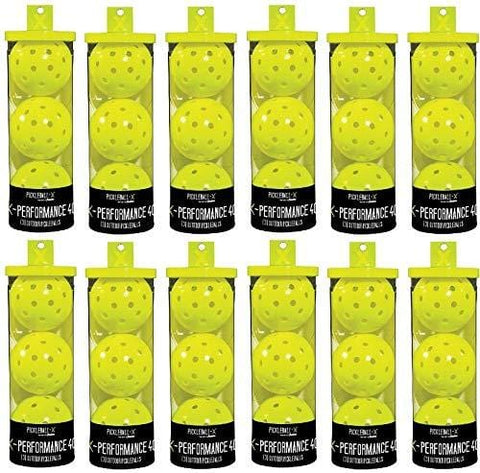 Franklin 52821 X-Performance 3 Pack Optic Yellow Pickleballs - Quantity 12