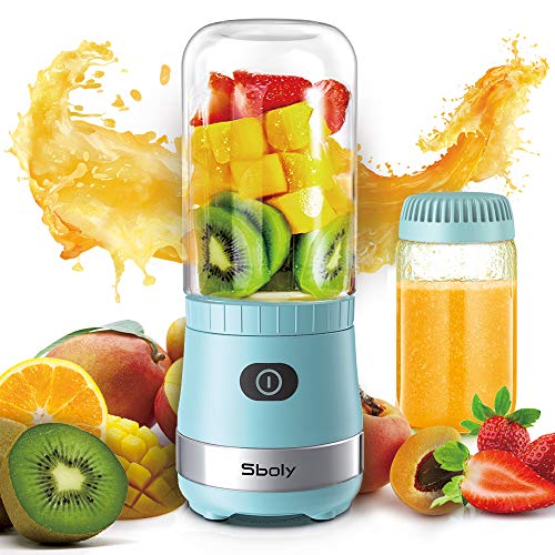 Portable Blender,Personal Blender with USB Rechargeable Mini Fruit Juice Mixer for Smoothies Shakes 380ML,Purple