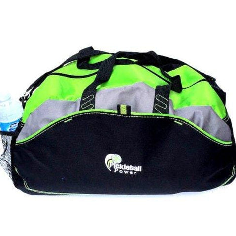 Pickleball Marketplace Improved "Medium" Contrast Duffle Bag - New/embroidered - Carry Paddles - Black & Lime Trim