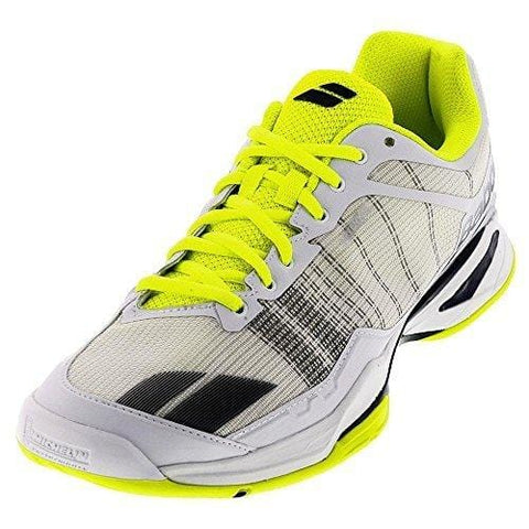 Babolat Men's jet team all court tennis shoe, White/Yellow [product _type] Babolat - Ultra Pickleball - The Pickleball Paddle MegaStore