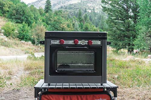 Camp Chef Deluxe Outdoor Camp Oven Stainless Steel Insulated Oven Box Matchless Ignition Charcoal Gray COVEND