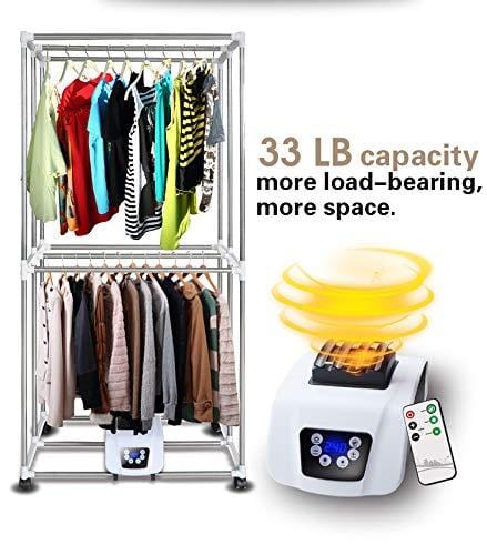 Portable Clothes Dryer,6.6 LBS DFITO Electric Portable Drying Rack,  Stainless Steel Bathtub,1010W Drying Power, 5 Automatic Drying Modes, Mini  Dryer