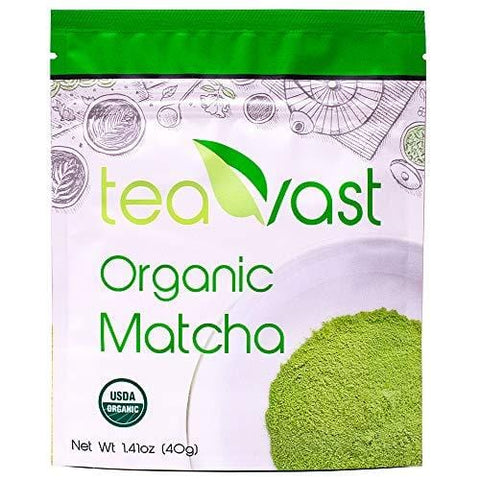 Matcha Green Tea Powder Organic, Vegan, Iced Latte, Smoothie, Iced Tea, Ice Cream, Baking, Cold Brew and Dessert, Sugar Free, Recipes 40g/1.41oz