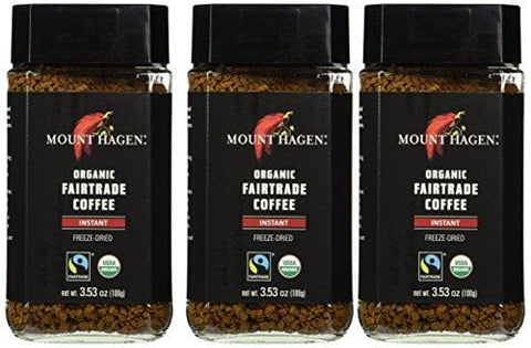 Mount Hagen: Organic café liofiliza Café Instantáneo ( Pack of 3 x 3,53 oz) (Pack of 3)