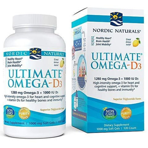 Nordic Naturals - Ultimate Omega-D3, Supports Healthy Bones and Immunity, 120 Soft Gels