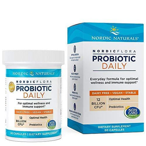 Nordic Naturals Nordic Flora Probiotic - Daily Probiotic for Intestinal Health, Digestion and Immune Health, 60 Soft Gels