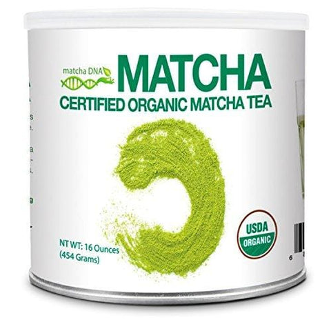 MatchaDNA 1 LB Certified Organic Matcha Green Tea Powder (16 OZ TIN CAN)