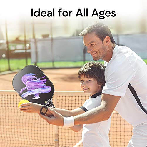 DOKOU Pickleball Paddles, Pickleball Paddle with Fiberglass Face and P ...