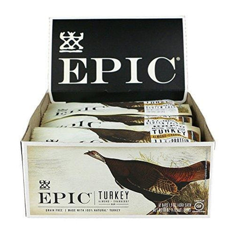 Epic All Natural Meat Bar, 100% Natural, Turkey, Almond & Cranberry, 1.5 ounce, 12 Count