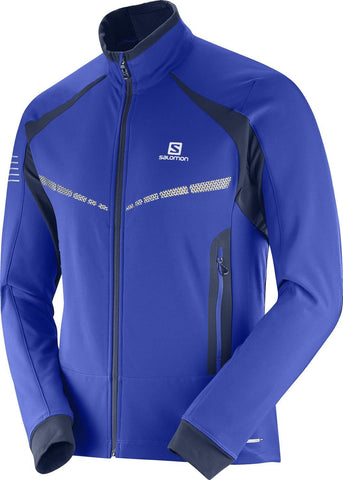 Salomon Rs Warm Softshell XC Ski Jacket Surf The Web/Night Sky Mens Sz XL