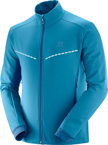 Salomon Agile Softshell XC Ski Jacket Mens Sz M Lyons Blue/Poseidon