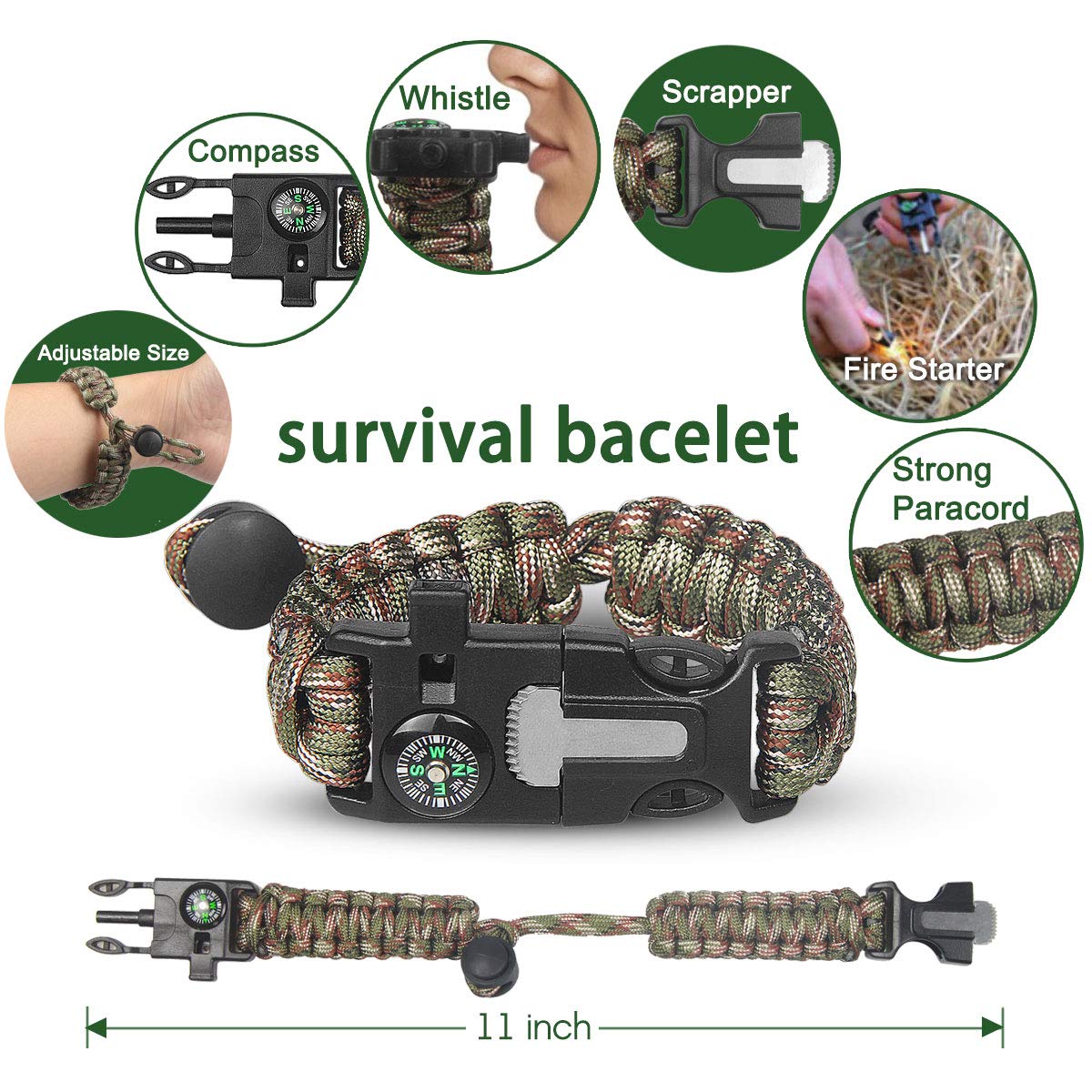 VF DONGFANG Survival kit,12in1 Survival Gear Gift for Him Men