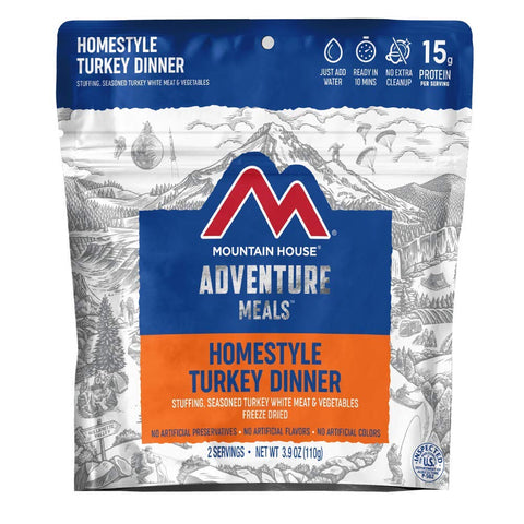 Mountain House Homestyle Turkey Dinner | Freeze Dried Backpacking & Camping Food | 2 Servings