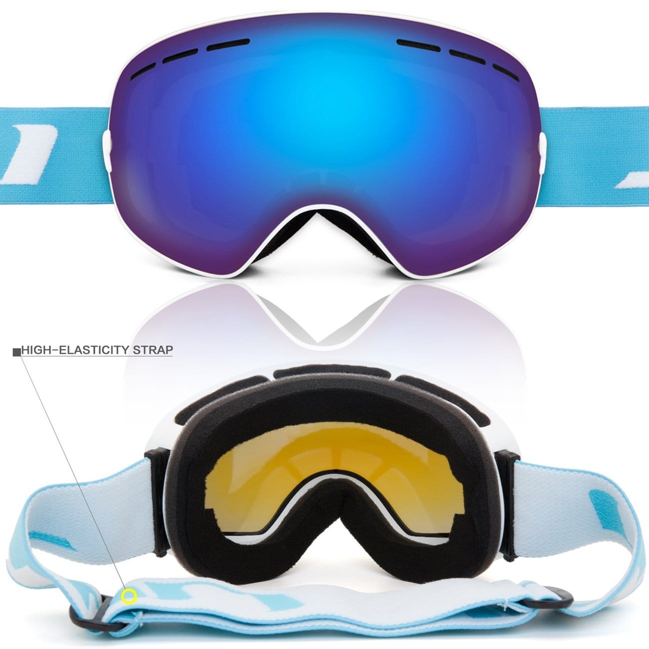 Juli Ski Goggles,Winter Snow Sports Snowboard Goggles with Anti-Fog UV  Protection Interchangeable Spherical Dual Lens for Men Women & Youth  Snowmobile