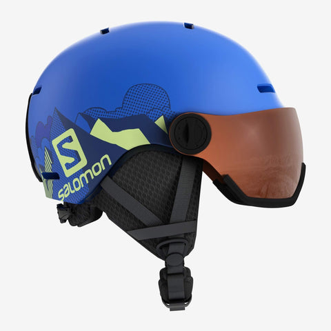 SALOMON Kids Grom Visor Helmet, Medium/53-56cm, Pop Blue Mat