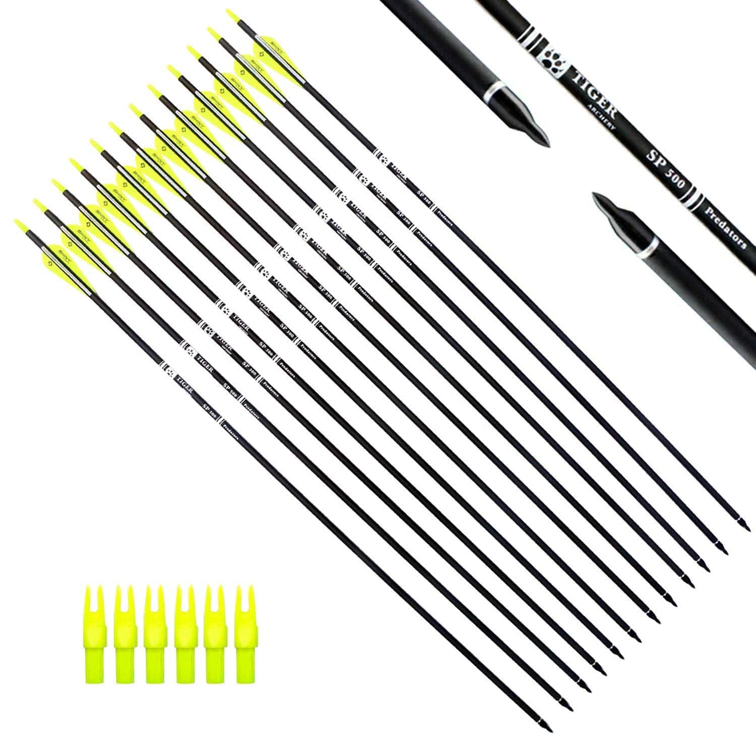 18 Carbon Crossbow Arrow with Replaceable Tip 9 mm x 40,6 cm Yellow