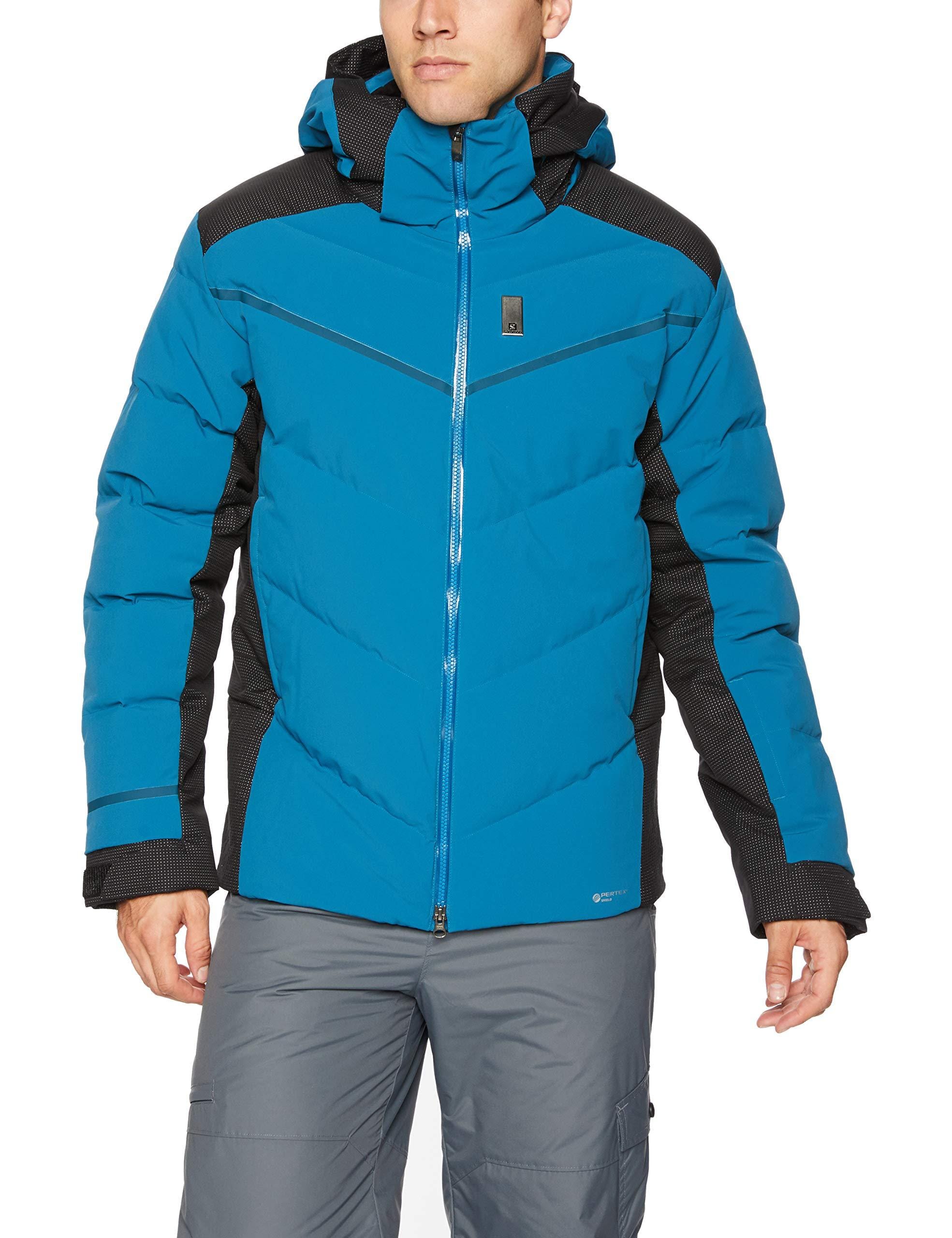 Salomon Men s Whitebreeze Down JACKET Moroccan Blue Black Large Ultra Pickleball