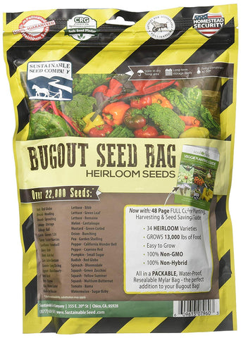 22,000 Non GMO Heirloom Vegetable Seeds, Survival Garden, Emergency Seed Vault, 33 VAR, Bug Out Bag - Beet, Broccoli, Carrot, Corn, Basil, Pumpkin, Radish, Tomato, More