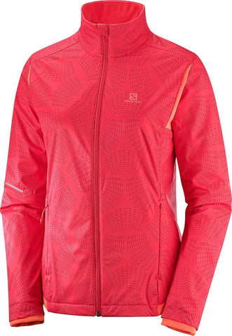 Salomon Agile Warm XC Ski Jacket Hibiscus Womens Sz M