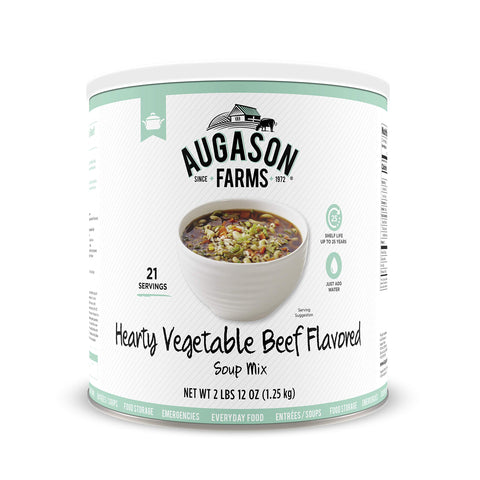 Augason Farms Hearty Vegetable Beef Flavored Soup Mix 2 lb 12 oz No. 10 Can